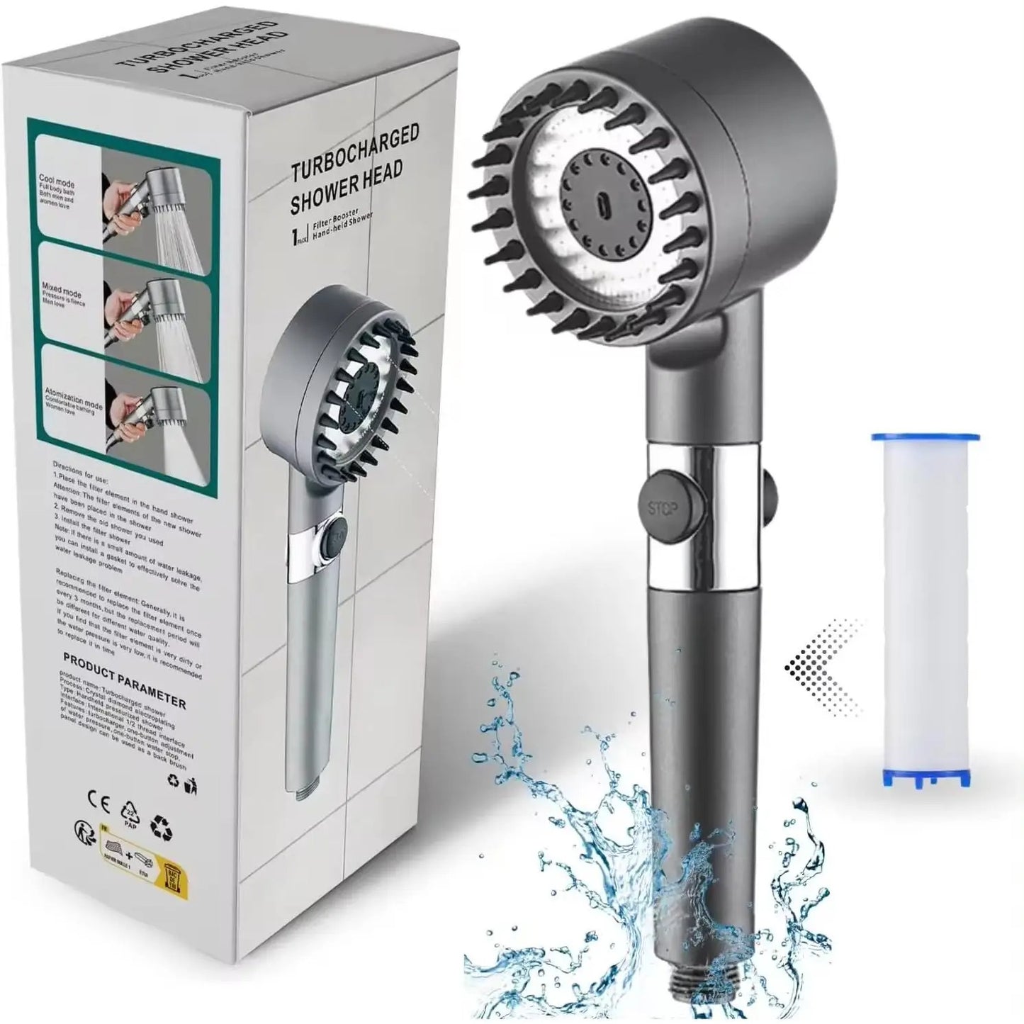 HidroDeluxe™ | Cabezal Ducha Premium de 3 Modos