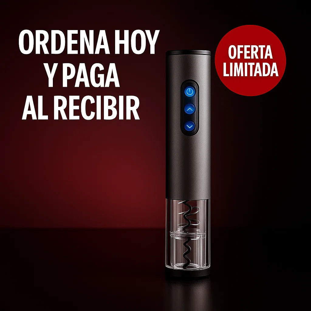 Abridor de Vino Eléctrico Premium — El kit ideal para abrir, servir y conservar tus vinos