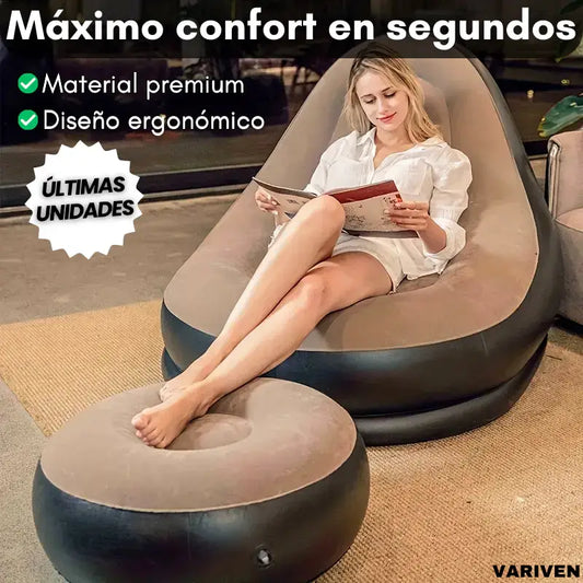 Confort Cloud™ | 🎁 Sofa Inflable Premium+ Puff GRATIS de Regalo 🎁