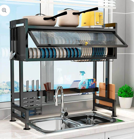 Platera Premium de Doble Nivel con Vitrina – Orden Inteligente y Estilo Moderno
