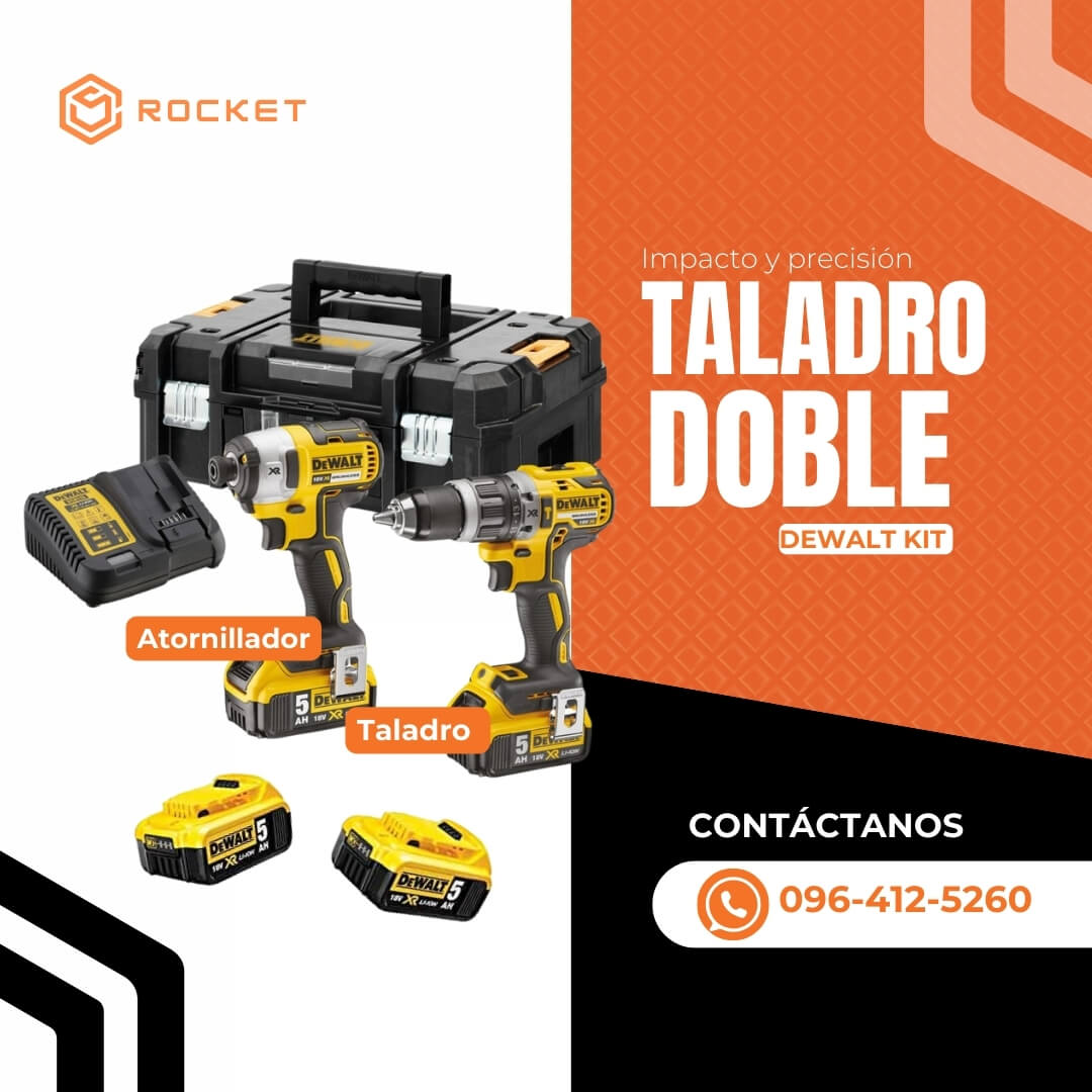 🛠️ Combo Max DEWALT: Taladro y Llave de Impacto con Accesorios Importado