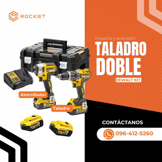 🛠️ Combo Max DEWALT: Taladro y Llave de Impacto con Accesorios Importado