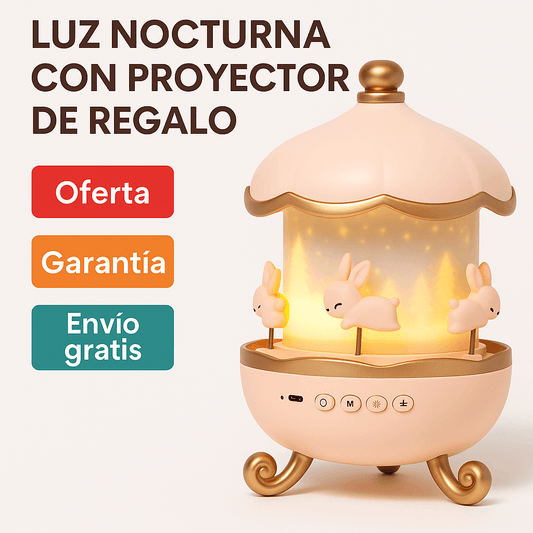Lámpara Musical 3 en 1 – Proyector Estelar con Luz Nocturna y Parlante Integrado