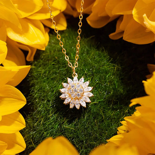 Floréve™ | Collar Girasol Giratorio de Amor Eterno