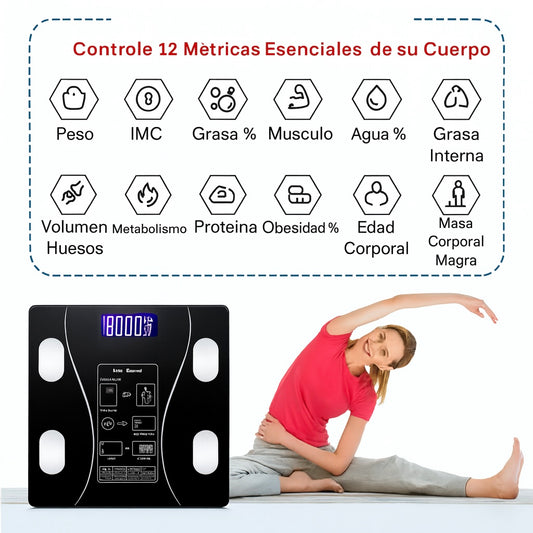 BÁSCULA SMART BLUETOOTH | Vea lo que su espejo no muestra