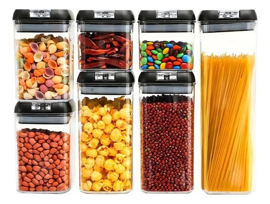 OrgaBox™ | Set de 7 Contenedores Herméticos Acrílicos Premium