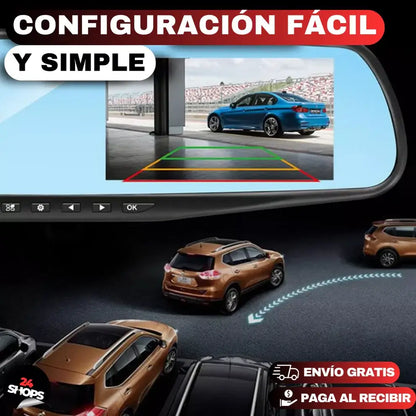 Smart Vision™ | Espejo Retrovisor con Pantalla y Doble Cámara™