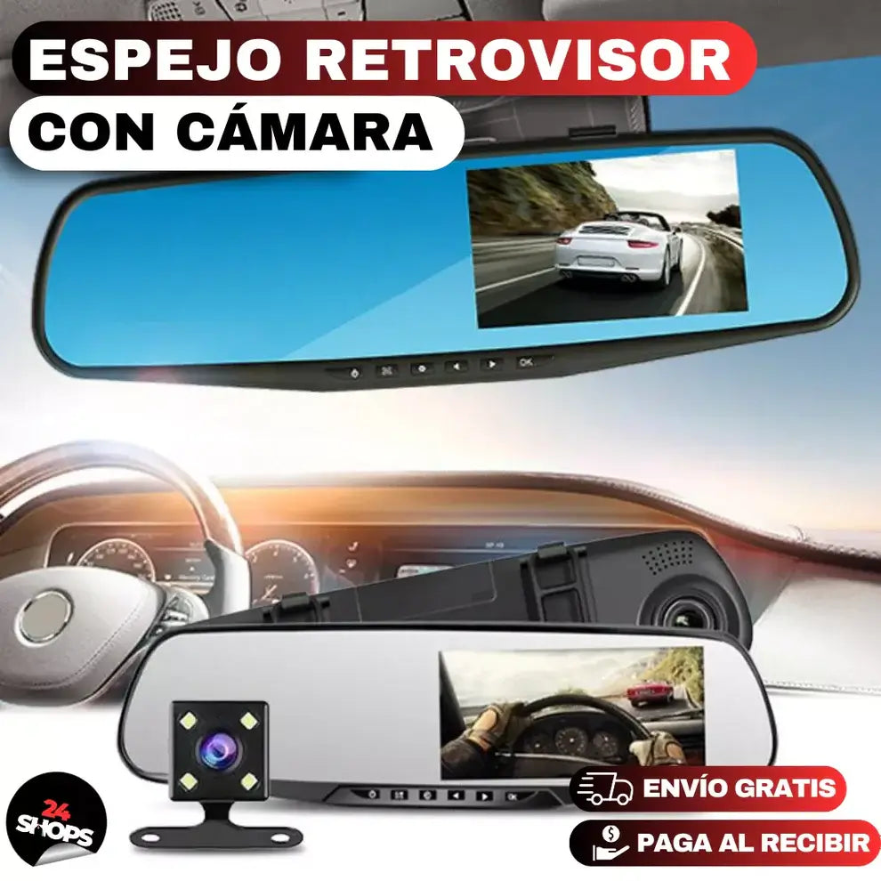 Smart Vision™ | Espejo Retrovisor con Pantalla y Doble Cámara™