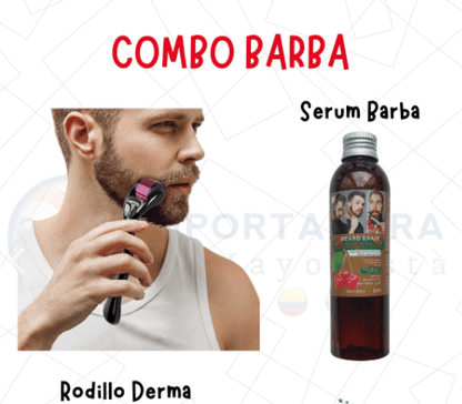 Combo CreceBarba™ | Rodillo Derma Facial + Sérum Nutritivo Intensivo