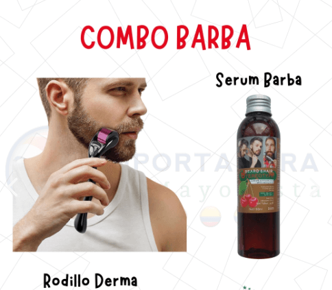 Combo CreceBarba™ | Rodillo Derma Facial + Sérum Nutritivo Intensivo