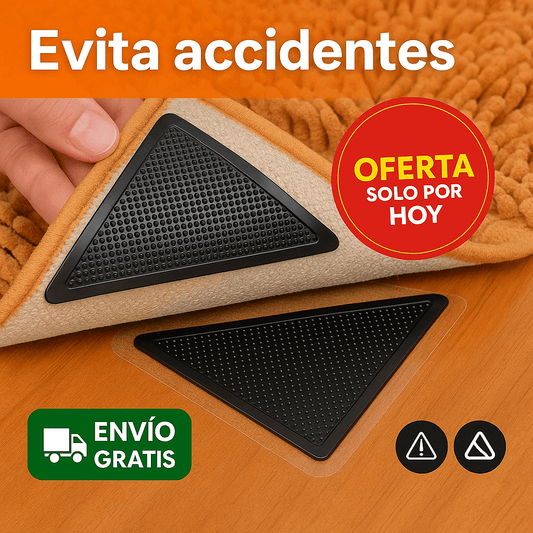 Set x8 Almohadillas Antideslizantes Reutilizables para Alfombras (15x11 cm)