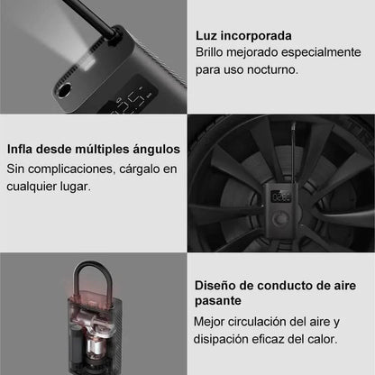 Inflador de neumáticos inalambrico de alta calidad | Batería portátil para dispositivos | Manómetro digital LCD