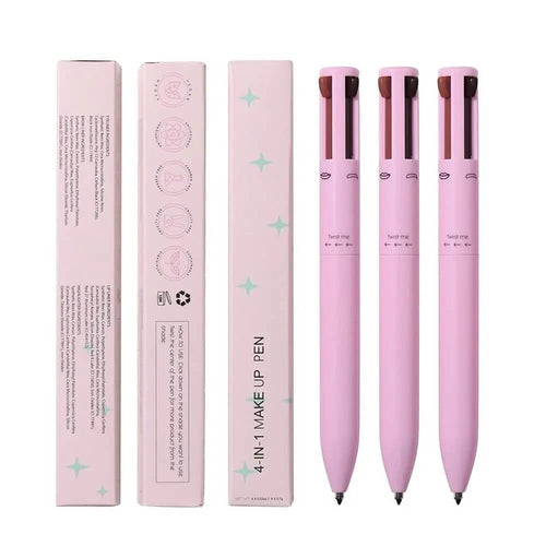 🎁 MEGA OFERTA 2X1 🎁 Bolígrafo de Maquillaje 4 en 1 | Delineador, Iluminador, Cejas y Labios Perfectos