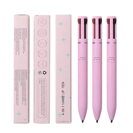 🎁 MEGA OFERTA 2X1 🎁 Bolígrafo de Maquillaje 4 en 1 | Delineador, Iluminador, Cejas y Labios Perfectos