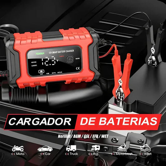 🔌 AutoCharge Pro – Cargador Inteligente de Baterías 12V/24V con Pantalla LCD ⚡