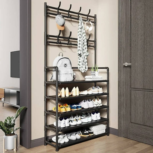 Zapatera Organizador de 4 Niveles con Perchero Incluido™