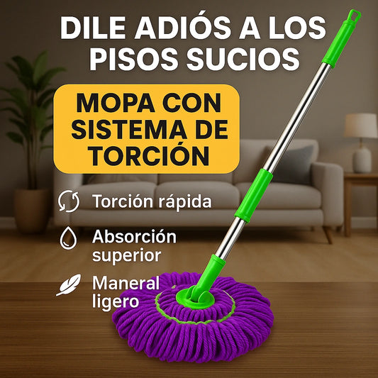 Magic Mop™ – Trapeador giratorio que limpia más y cansa menos