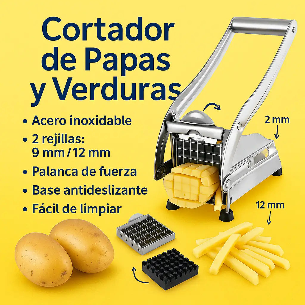 Cortador de Papas y Verduras — Rápido, seguro y uniforme