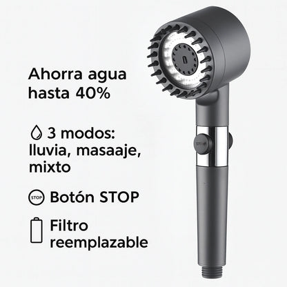 HidroDeluxe™ | Cabezal Ducha Premium de 3 Modos
