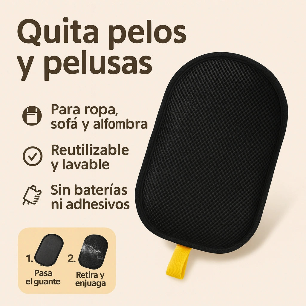 Guante Removedor de Pelos — Ropa y Hogar Libres de Pelos