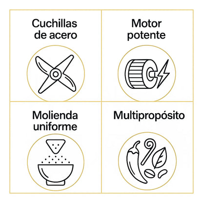 MOLINILLO INTELIGENTE MULTIGRANO™ – Triturado rapido, uniforme y sin esfuerzo