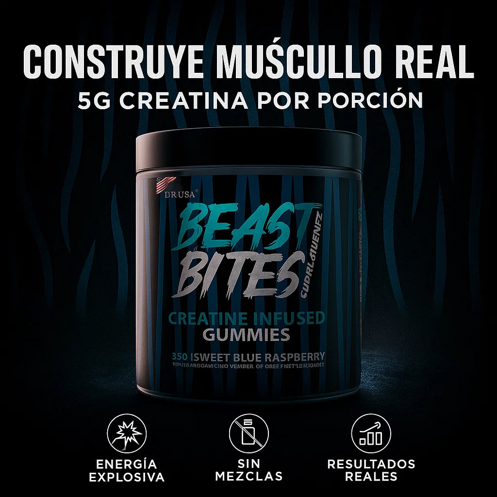 BEAST BITES — Gummies de Creatina 5000 mg • Dulce Blue Raspberry