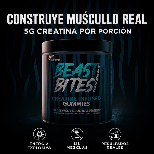 BEAST BITES — Gummies de Creatina 5000 mg • Dulce Blue Raspberry