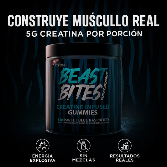 BEAST BITES — Gummies de Creatina 5000 mg • Dulce Blue Raspberry