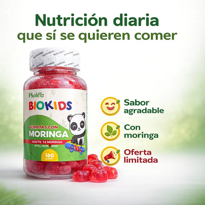 Biokids™ Gomitas con Moringa – Nutricion diaria para niños, fácil, rica y sin peleas