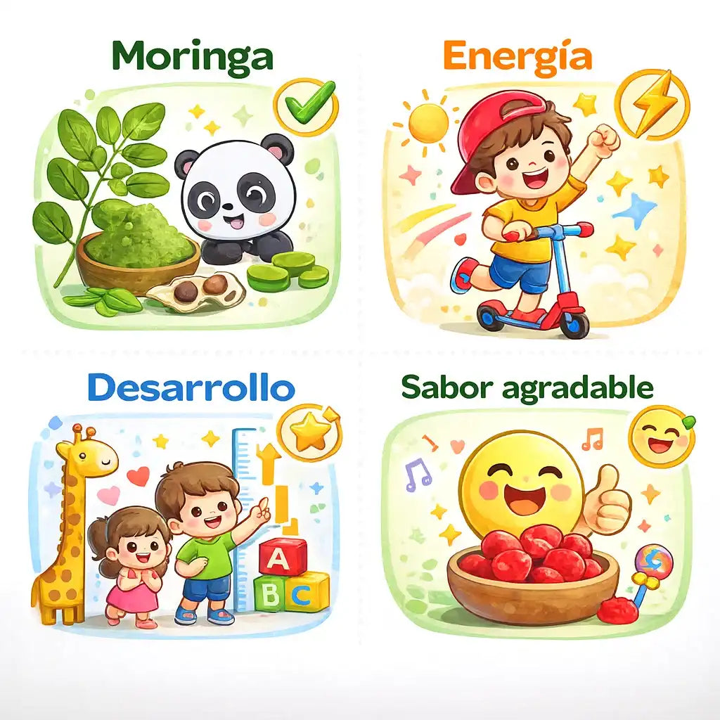 Biokids™ Gomitas con Moringa – Nutricion diaria para niños, fácil, rica y sin peleas