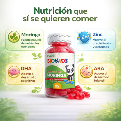 Biokids™ Gomitas con Moringa – Nutricion diaria para niños, fácil, rica y sin peleas